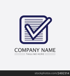 Checklist check mark logo vector or icon. Tick symbol in green color illustration. Accept okey symbol for approvement or cheklist design