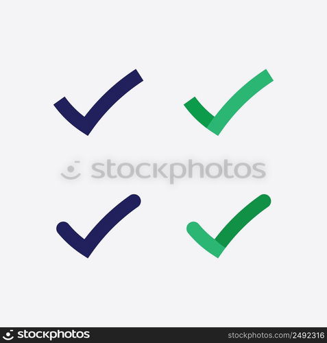 Checklist check mark logo vector or icon. Tick symbol in green color illustration. Accept okey symbol for approvement or cheklist design