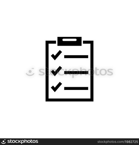 Checklist. Flat Vector Icon. Simple black symbol on white background. Checklist Flat Vector Icon