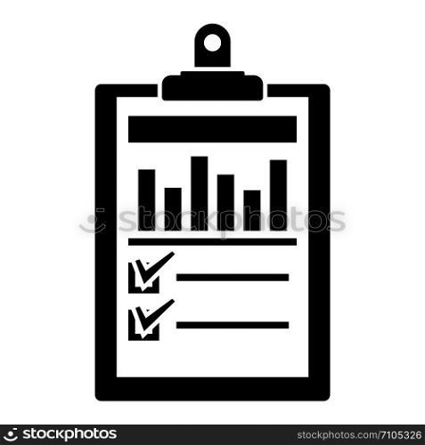 Checklist graph icon. Simple illustration of checklist graph vector icon for web design isolated on white background. Checklist graph icon, simple style