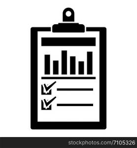 Checklist graph icon. Simple illustration of checklist graph vector icon for web design isolated on white background. Checklist graph icon, simple style