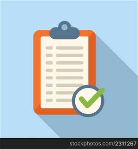 Checklist icon flat vector. Paper project. Task list. Checklist icon flat vector. Paper project