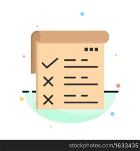 Checklist, Testing, Report, Qa Abstract Flat Color Icon Template
