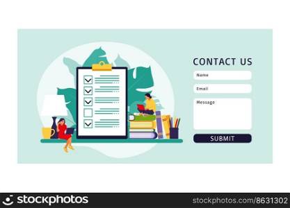Checklist, to-do list. List or notepad concept. Business idea, planning or coffee break. Vector illustration. Flat style.