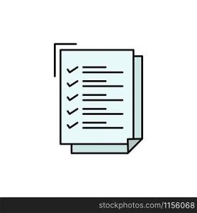 Checklist, To Do List, Work Task, Notepad Flat Color Icon. Vector icon banner Template