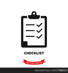 checklist vector icon, check mark icon, flat design best vector checklist illustration