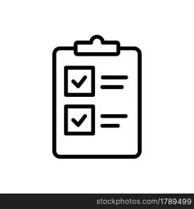 Checklist with marks icon. To do list on clipboard in simple outline design. Vector illustration isolated on white background. Editable stroke.. Checklist with marks icon. To do list on clipboard in simple outline design. Vector illustration isolated on white background. Editable stroke