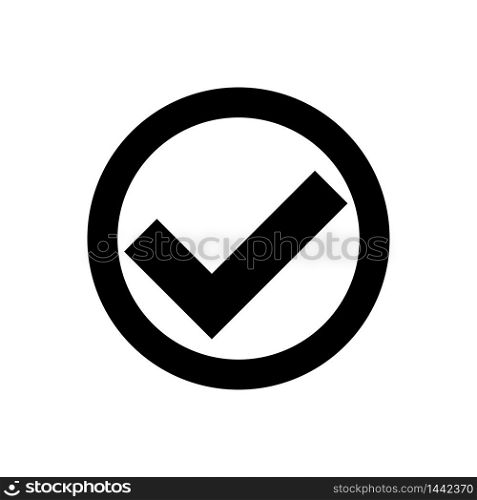 Checkmark black vector isolated icon. Illustration concept of success accepted approve symbol