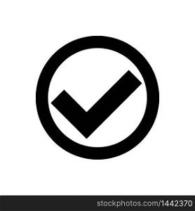 Checkmark black vector isolated icon. Illustration concept of success accepted approve symbol
