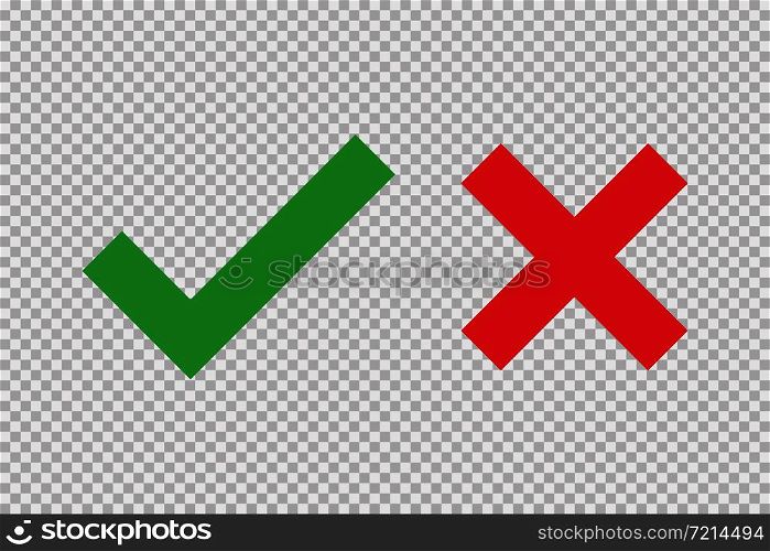 Checkmark cross on white background. Isolated vector sign symbol. Checkmark icon set. Checkmark right symbol tick sign. Flat vector icon. Test question. EPS 10. Checkmark cross on white background. Isolated vector sign symbol. Checkmark icon set. Checkmark right symbol tick sign. Flat vector icon. Test question.