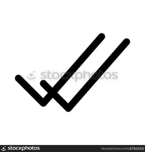 Checkmark done icon line isolated on white background. Black flat thin icon on modern outline style. Linear symbol and editable stroke. Simple and pixel perfect stroke vector illustration.