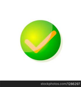 Checkmark green vector isolated icon. Illustration concept of success accepted approve