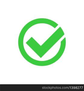 Checkmark green vector isolated icon. Illustration concept of success accepted approve symbol