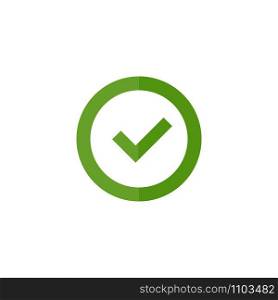 checkmark in a circle in flat style, on a white background, vector. checkmark in a circle in flat style, on a white background