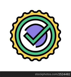 checkmark quality color icon vector. checkmark quality sign. isolated symbol illustration. checkmark quality color icon vector illustration