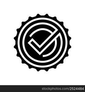 checkmark quality glyph icon vector. checkmark quality sign. isolated contour symbol black illustration. checkmark quality glyph icon vector illustration