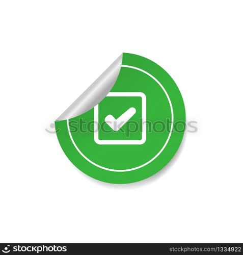 Checkmark web icon in green. Vector illustration EPS 10