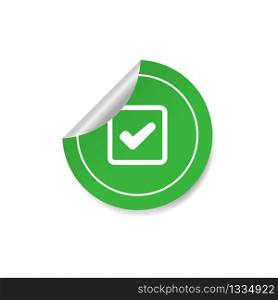 Checkmark web icon in green. Vector illustration EPS 10