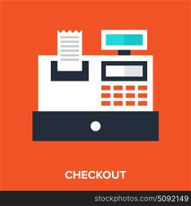 checkout. Abstract vector illustration of checkout flat design concept.