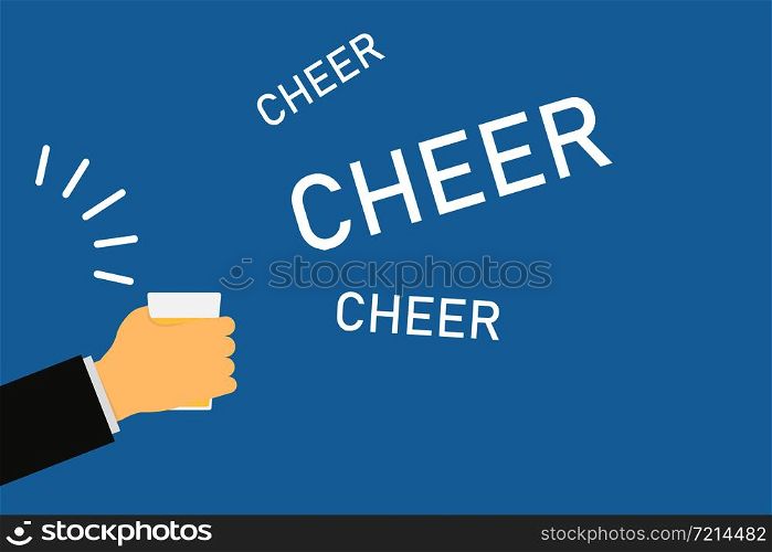 Cheer for celebration design. Beer festival. Alcohol drink icon. Flat design isolated. EPS 10. Cheer for celebration design. Beer festival. Alcohol drink icon. Flat design isolated.