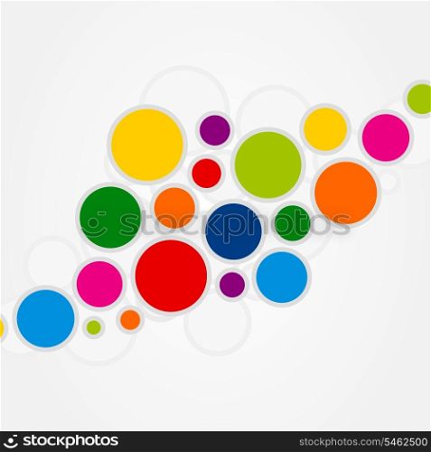 Cheerful ball3. Different circles on a grey background. A vector illustration