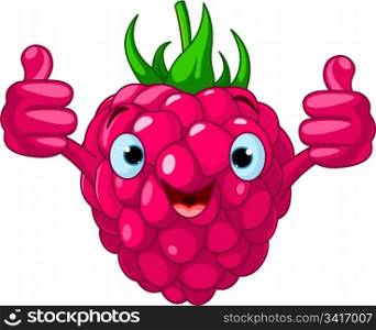 Cheerful Cartoon Raspberry character