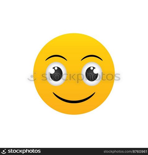 Cheerful emotion vector icon isolated on white background.
