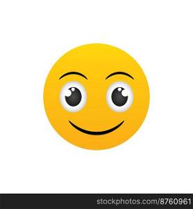Cheerful emotion vector icon isolated on white background.