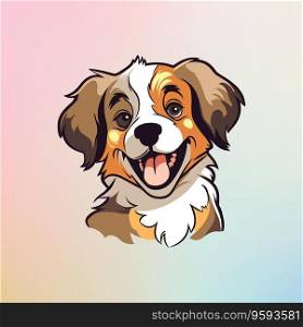 Cheerful Spotted Dog Enjoying a Pastel Sunset