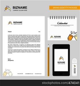 Cheers Business Letterhead, Calendar 2019 and Mobile app design vector template