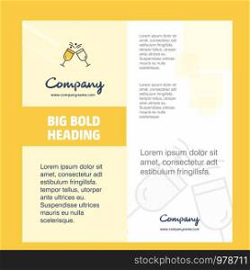 Cheers Company Brochure Title Page Design. Company profile, annual report, presentations, leaflet Vector Background