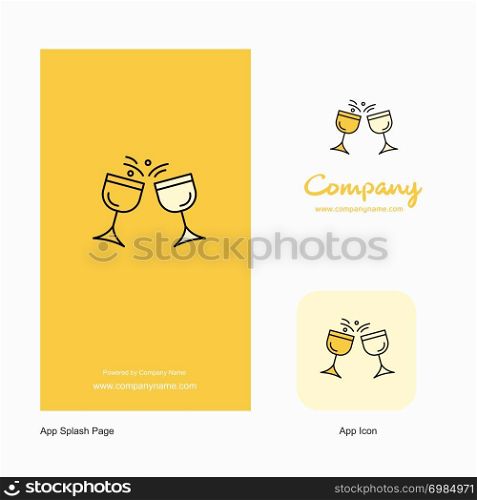 Cheers Company Logo App Icon and Splash Page Design. Creative Business App Design Elements