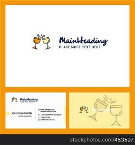 Cheers Logo design with Tagline & Front and Back Busienss Card Template. Vector Creative Design