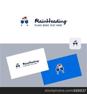 Cheers vector logotype with business card template. Elegant corporate identity. - Vector