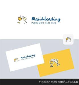 Cheers vector logotype with business card template. Elegant corporate identity. - Vector