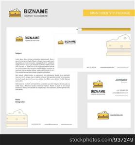 Cheese Business Letterhead, Envelope and visiting Card Design vector template