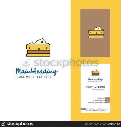 Cheese Creative Logo and business card. vertical Design Vector