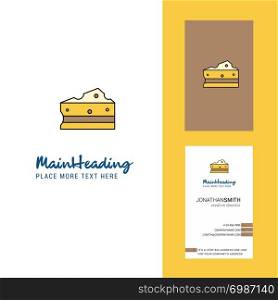Cheese Creative Logo and business card. vertical Design Vector