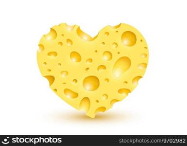 Cheese heart organic icon, food object white background. Vector illustration. Cheese heart organic icon, food object white background. Vector