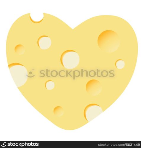 Cheese heart. Vector illustration. EPS 10 .