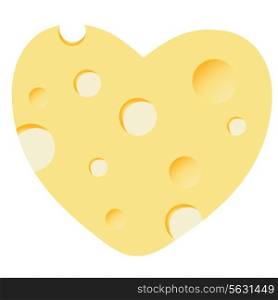 Cheese heart. Vector illustration. EPS 10 .