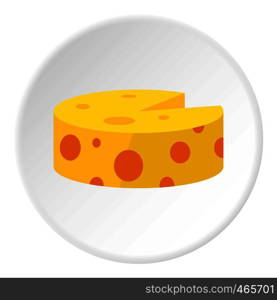 Cheese icon in flat circle isolated on white background vector illustration for web. Cheese icon circle