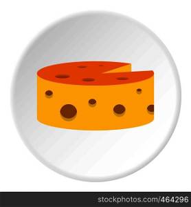 Cheese icon in flat circle isolated vector illustration for web. Cheese icon circle