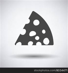 Cheese icon on gray background, round shadow. Vector illustration.
