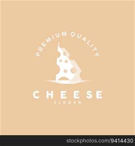 Cheese Logo, Cute Cheese Rustic Retro Vintage Vector Design, Icon Template Illustration