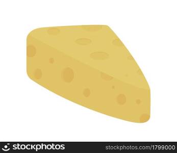Cheese semi flat color vector object. Pizza ingredient. Full sized item on white. Italian food. Cheese farm. Dairy product isolated modern cartoon style illustration for graphic design and animation. Cheese semi flat color vector object