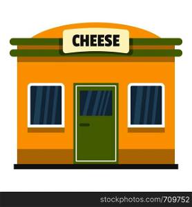 Cheese shop icon. Flat illustration of cheese shop vector icon for web. Cheese shop icon, flat style