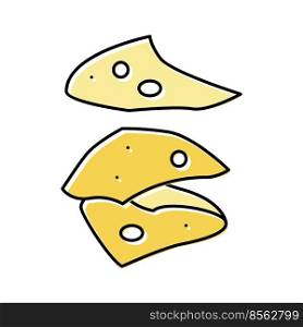 cheese slice food cut color icon vector. cheese slice food cut sign. isolated symbol illustration. cheese slice food cut color icon vector illustration