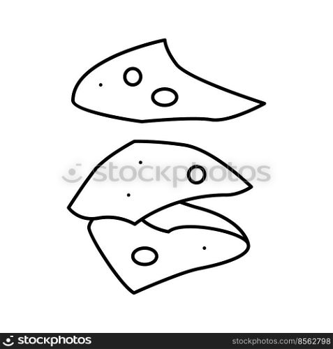cheese slice food cut line icon vector. cheese slice food cut sign. isolated contour symbol black illustration. cheese slice food cut line icon vector illustration