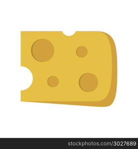 Cheese slice icon in flat design.. Cheese slice icon in flat design